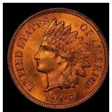1907 Indian Cent . 1c ms66 rd SEGS