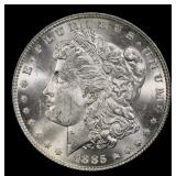 1885-p Morgan Dollar $1 Grades ms63+