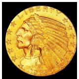 1914-d Gold Indian Half Eagle $5 ms64 USCG