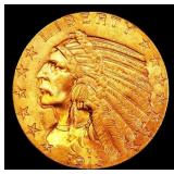 1913-s Gold Indian Half Eagle $5 ms63+ USCG