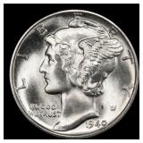 1940-d Mercury Dime 10c ms67 fsb SEGS