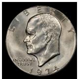 1974-d Eisenhower Dollar Near Top Pop $1 ms66+ SEG