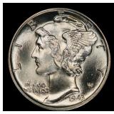 1943-p Mercury Dime 10c ms67 fsb SEGS
