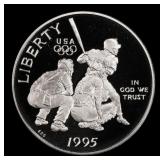 1995-s Olympics Baseball Proof Modern Commem Half