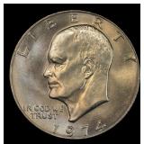 1974-p Eisenhower Dollar Near Top Pop $1 ms66+ SEG