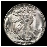 1941-d Walking Liberty Half Dollar 50c ms66+ SEGS