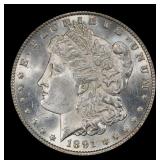1891-p Morgan Dollar $1 Grades ms63