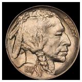 1915-p Buffalo Nickel 5c Grades ms65+