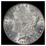 1891-p Morgan Dollar $1 Grades ms63