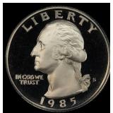 1985-s Proof Washington Quarter 25c pr70 dcam SEGS