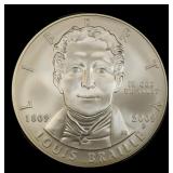 2009-P Louis Braille Modern Commem Dollar $1 ms70