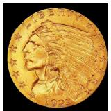 1925-d Gold Indian Quarter Eagle Near Top Pop! $2