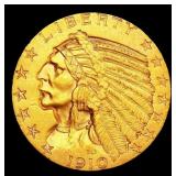 1910-s Gold Indian Half Eagle $5 ms64+ USCG