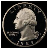 1989-s Proof Washington Quarter 25c pr70 dcam SEGS
