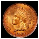 1902 Indian Cent . 1c Grades ms64 rd