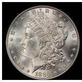 1880-p Morgan Dollar $1 Grades ms65