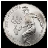 1996-d Olympics Tennis Modern Commem Dollar $1 ms7