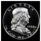 1958 Proof Franklin Half Dollar Near Top Pop! 50c
