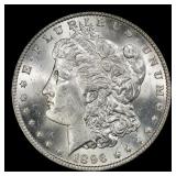 1896-p Morgan Dollar $1 Grades ms62+