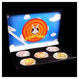 5 Coin Loony Tunes Gold Plated Round Collection Bu