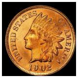 1902 Indian Cent . 1c Grades ms65 rd