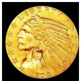 1908-p Gold Indian Half Eagle $5 ms64+ USCG