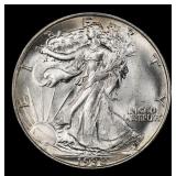 1938-p Walking Liberty Half Dollar 50c Grades ms66
