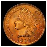 1902 Indian Cent . 1c ms66 rd SEGS