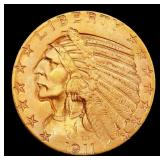 1911-p Gold Indian Half Eagle Near Top Pop! $5 ms6