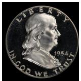 1954 Proof Franklin Half Dollar Near Top Pop! 50c