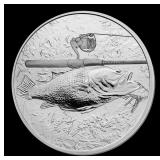 Gun & Rod (Bass) Style - 1 oz Silver Round Round
