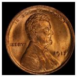 1917-p Lincoln Cent 1c Grades ms65+ rd