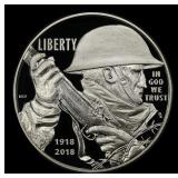 2018-p WWI Centennial Proof Modern Commem Dollar $