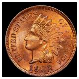 1902 Indian Cent . 1c Grades ms65 rb