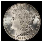 1886-p Morgan Dollar $1 Grades ms66