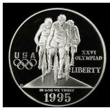 1995-p Olympics Cycling Proof Modern Commem Dollar