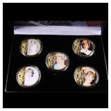 5 Coin Princess Diana V Gold Plated Round Collecti