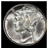 1943-p Mercury Dime Near Top Pop! 10c ms68 FSB SEG