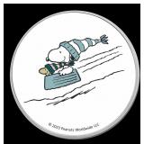 Snoopy & Woodstock Sledding Peanuts Colorized Styl