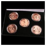 5 Copper Coin Creatures Of Legends Set 5oz Of Copp