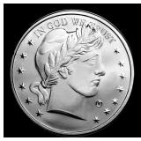 Barber Design Style - 1 oz Silver Round Round