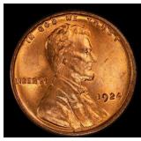 1924-p Lincoln Cent Near Top Pop! 1c ms66+ rd SEGS