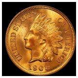 1908 Indian Cent . 1c Grades ms65 rd