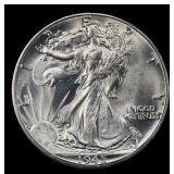 1945-d Walking Liberty Half Dollar 50c Grades ms66