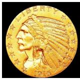 1916-s Gold Indian Half Eagle $5 ms63+ USCG