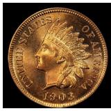 1903 Indian Cent . 1c Grades ms65 rd