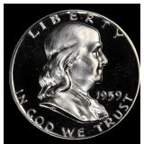 1959 Proof Franklin Half Dollar Near Top Pop! 50c