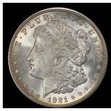 1921-d Morgan Dollar $1 Grades ms63+