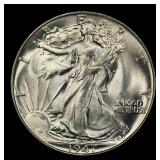 1947-p Walking Liberty Half Dollar Near Top Pop 50