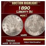 1890 Liberty Nickel 5c ms65 SEGS